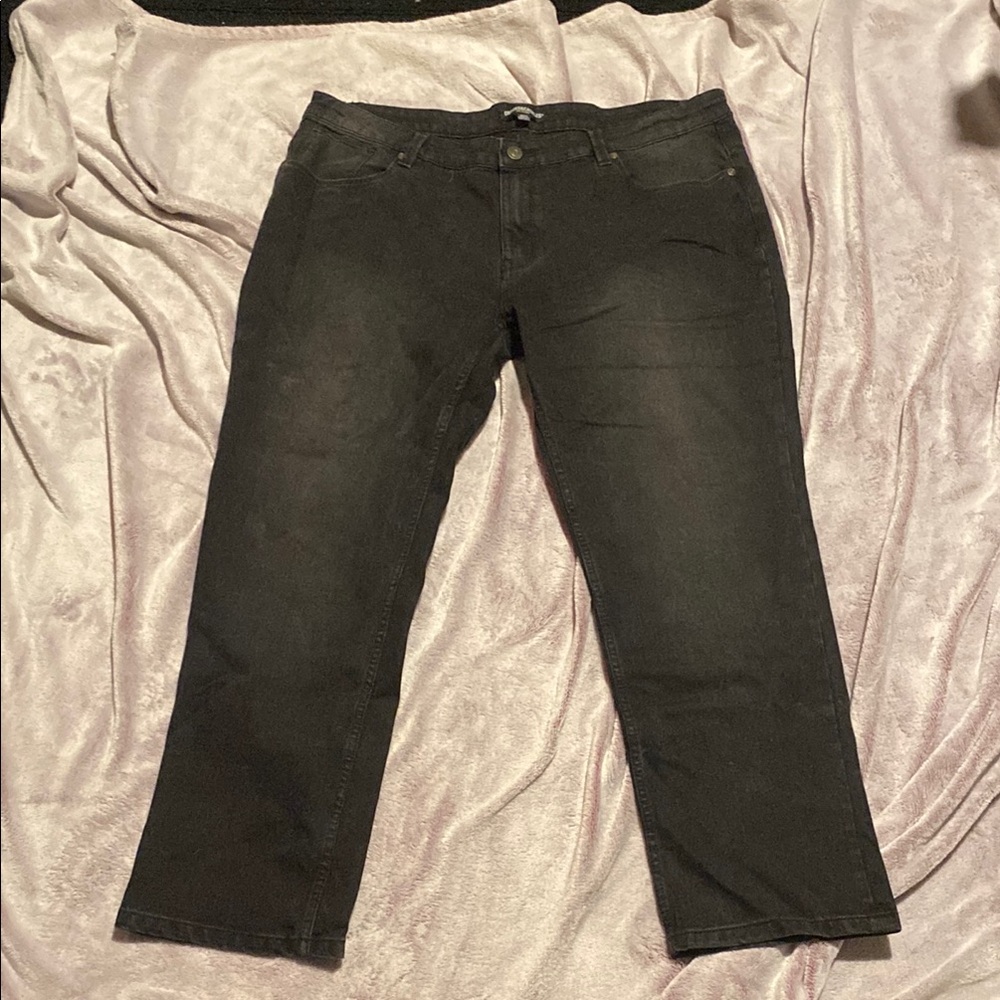 Black Straight-Leg Jeans